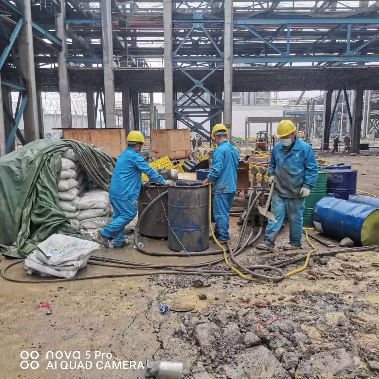 周矶办事处设备基础下沉沉降注浆加固施工